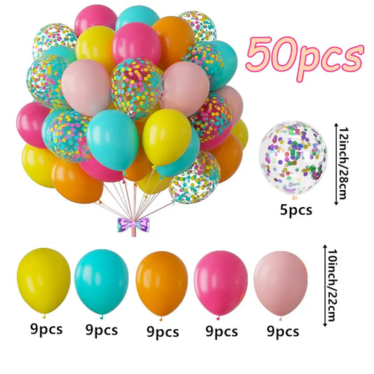 50pcs Tropical Pool Party Balloons Set