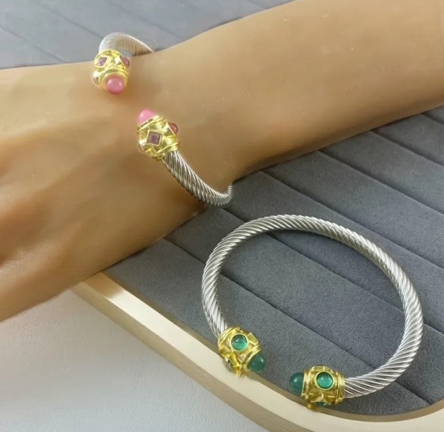 Pink & Gold Cuff Bracelet
