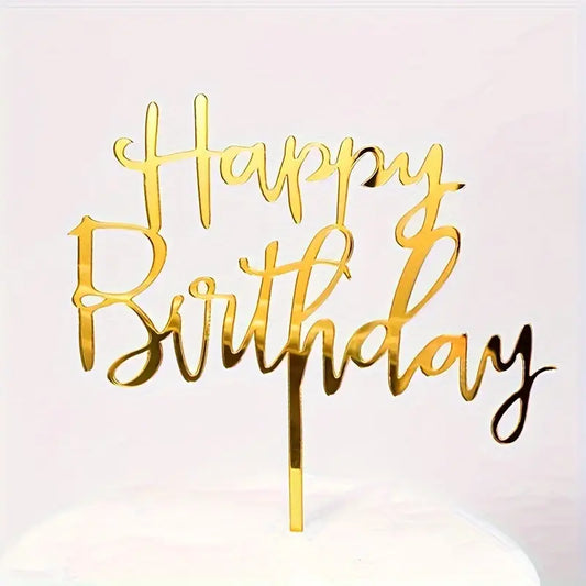 10Pcs/1 Pack, Happy Birthday Acrylic Cake Topper