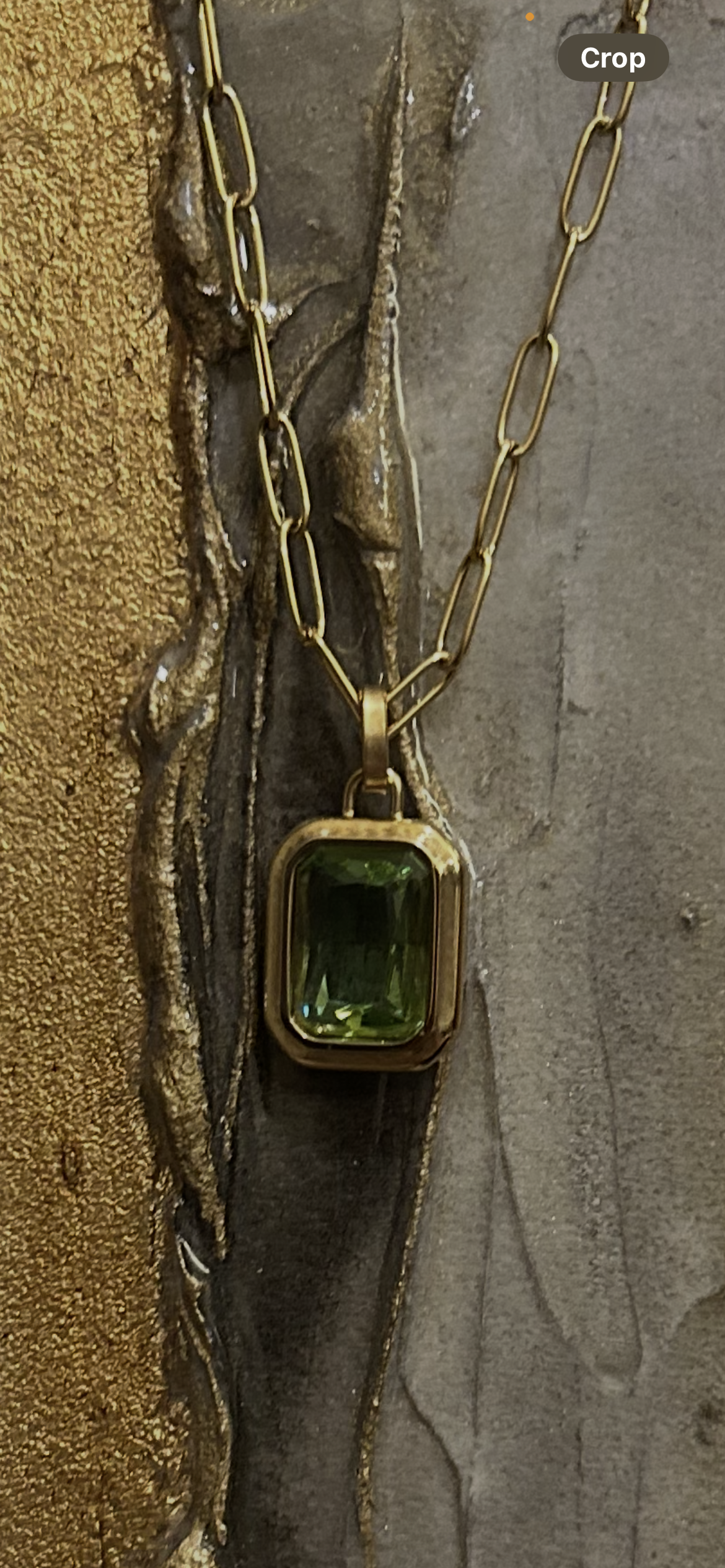 Prasiolite Charm & Gold Link Necklace