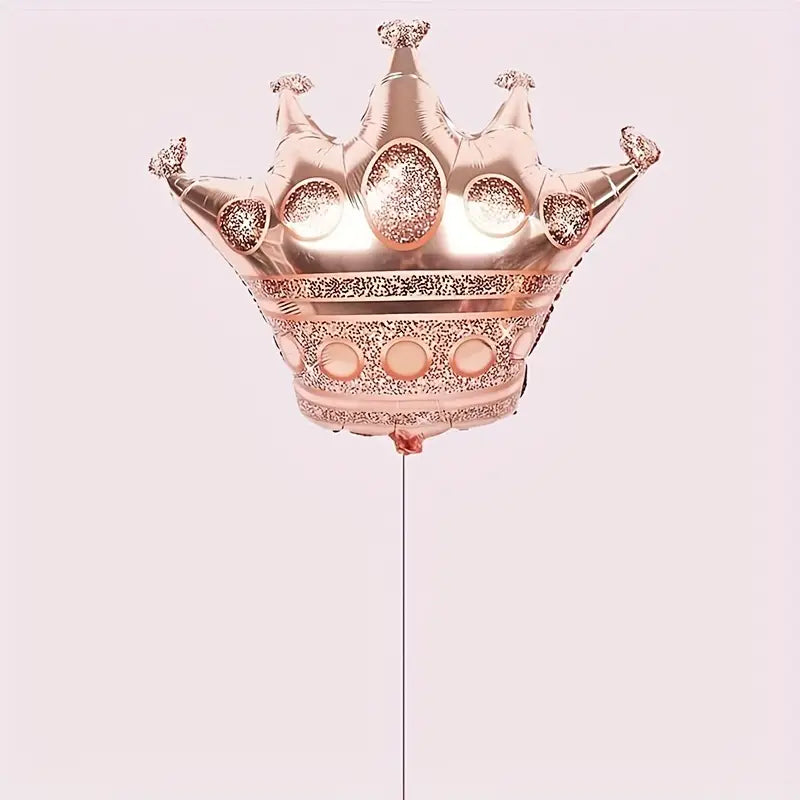 8PCS Rose Golden Crown Aluminum Film Balloon Set