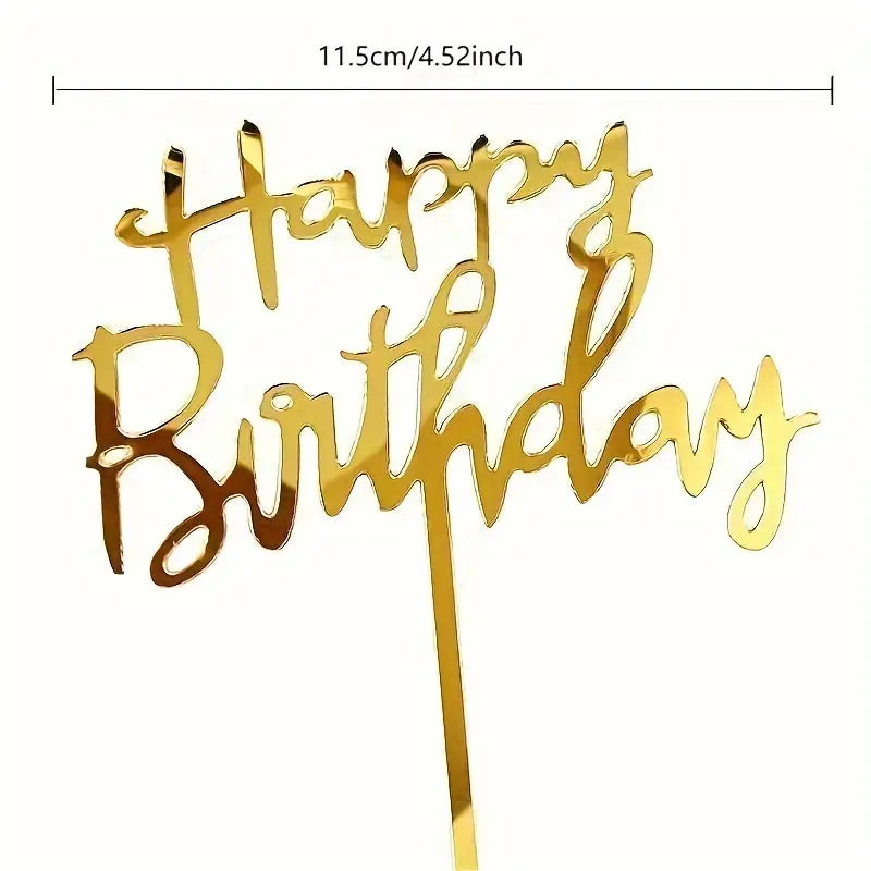 10Pcs/1 Pack, Happy Birthday Acrylic Cake Topper