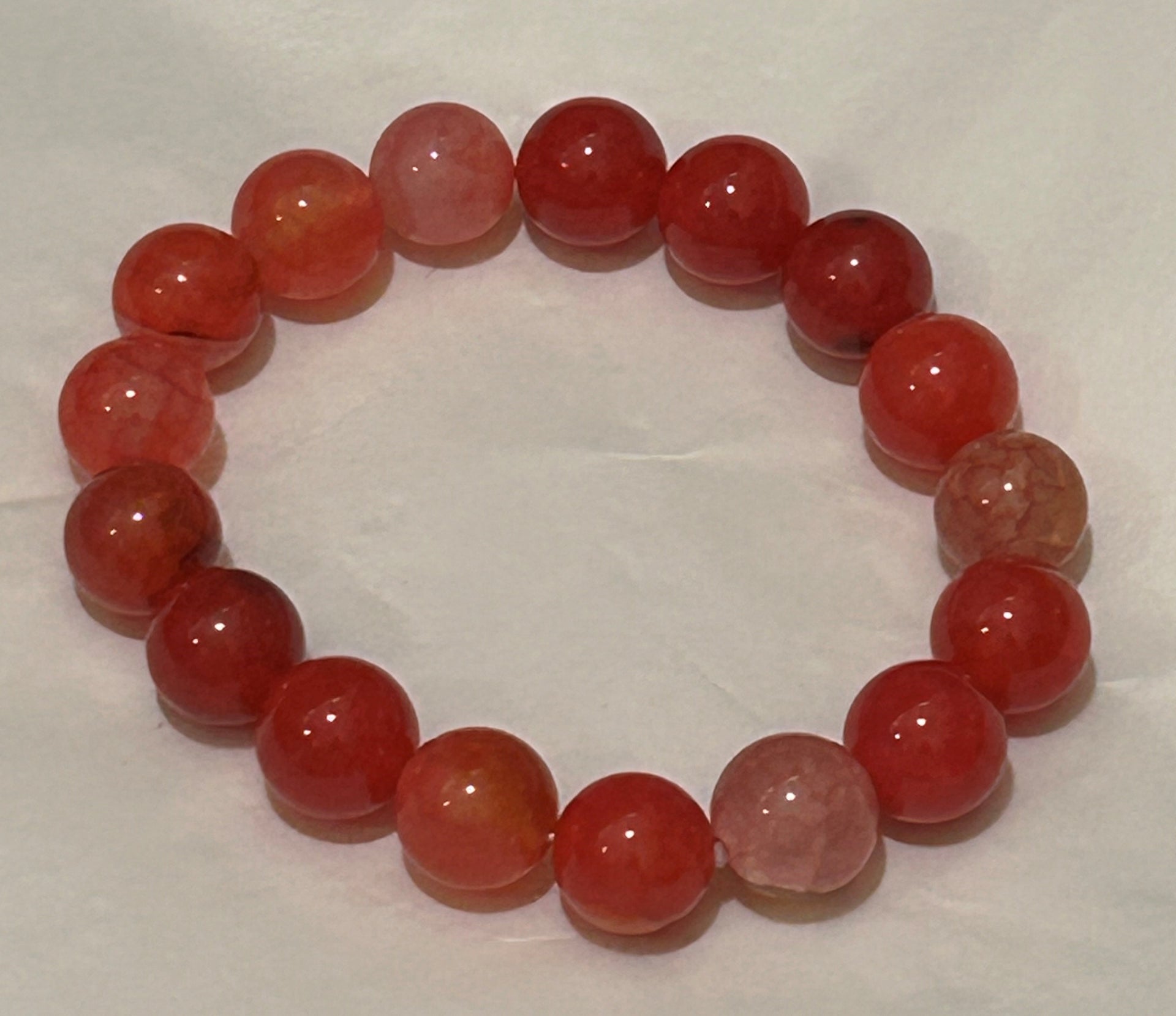 Red Agate natural stone bracelet 10mm