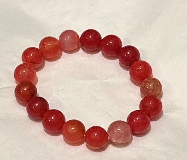 Red Agate natural stone bracelet 10mm
