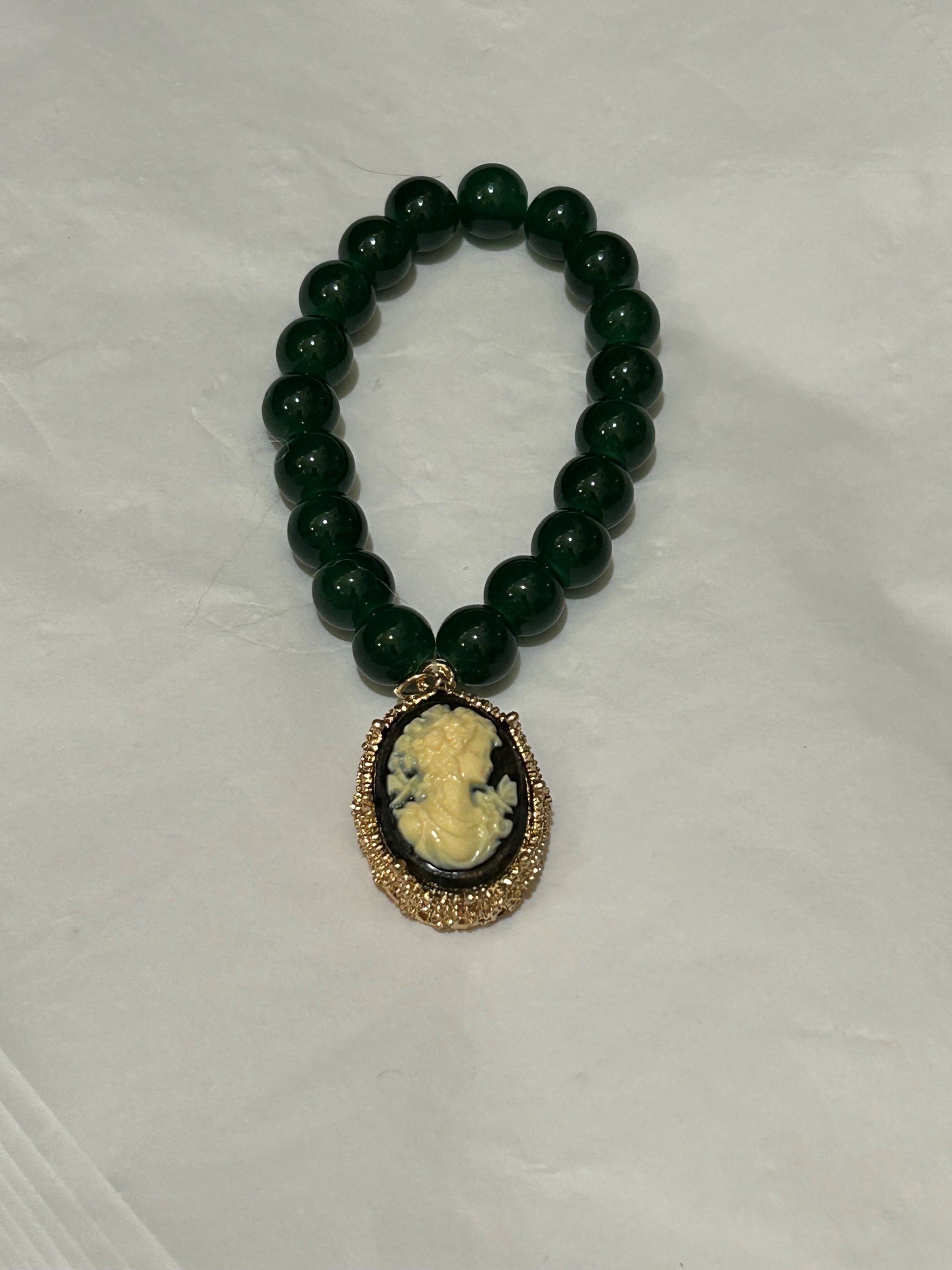 Malachite Stone With Green Tassel