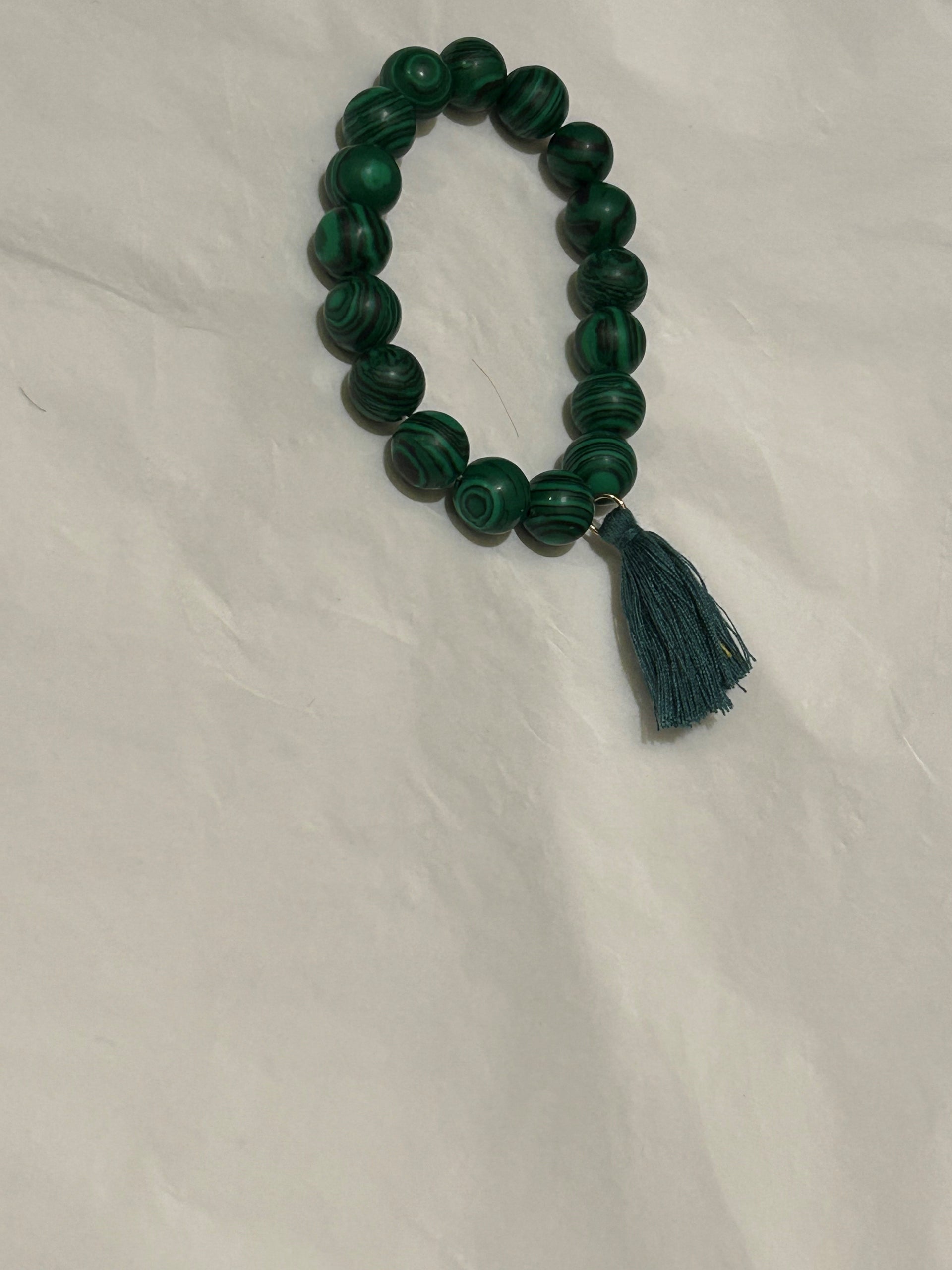 Malachite Stone With Green Tassel