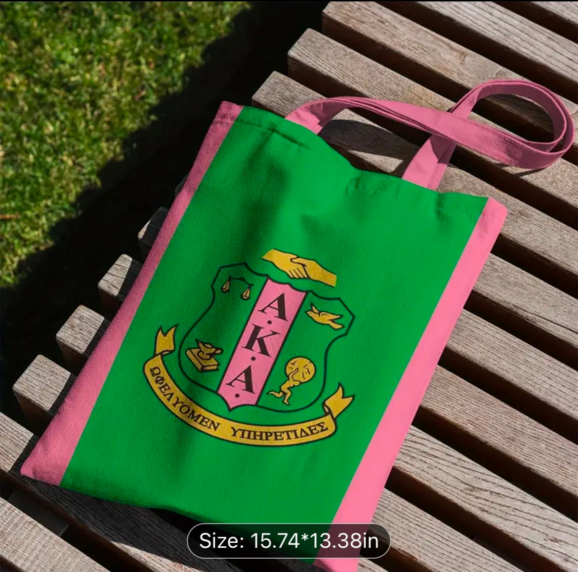 Sorority Pink & Green Tote