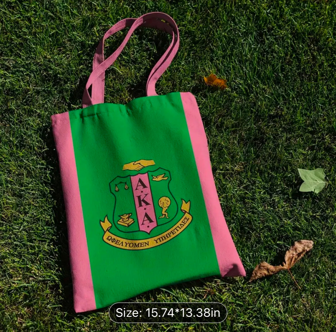 Sorority Pink & Green Tote