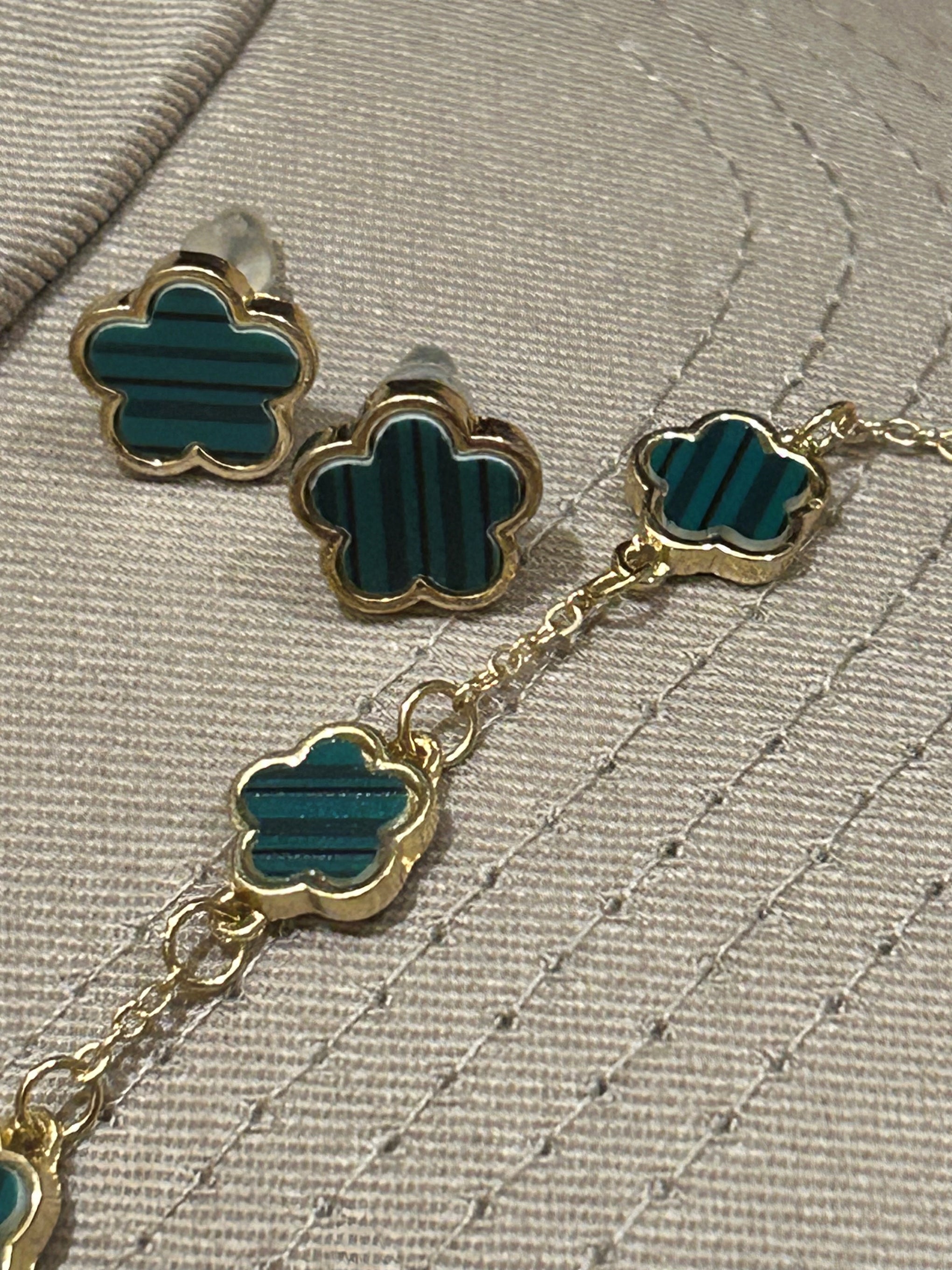 Luck Charm Earrings And Bracelet Set
