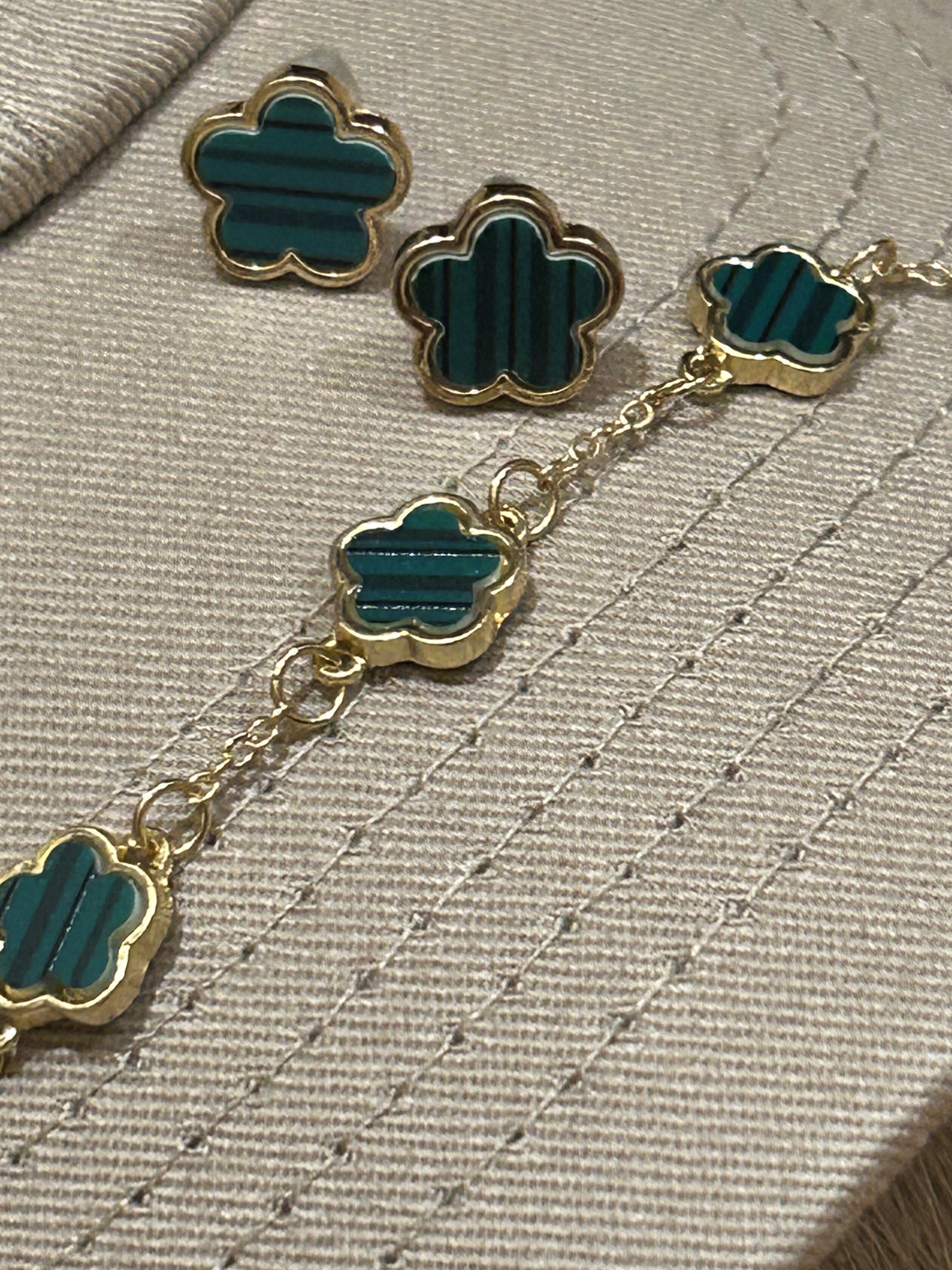 Luck Charm Earrings And Bracelet Set