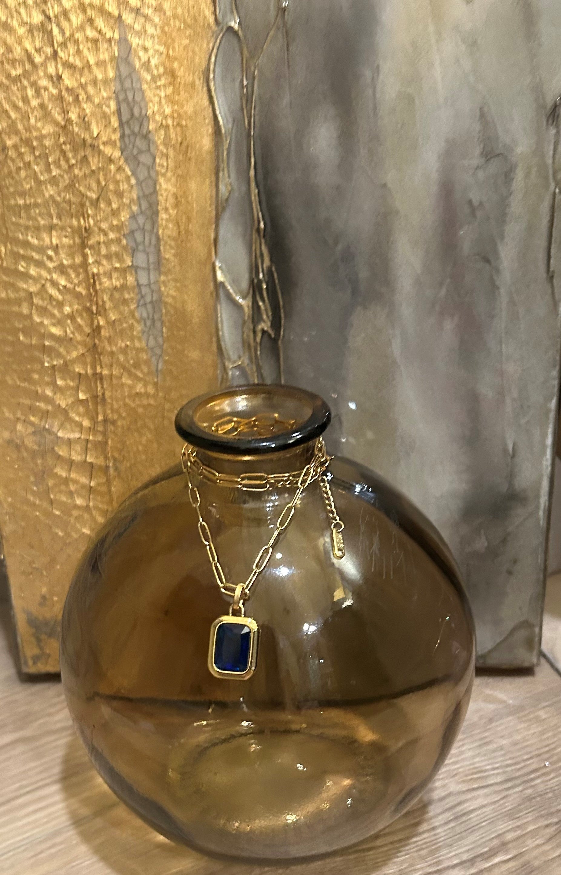 Royal Blue & Gold Link Necklace