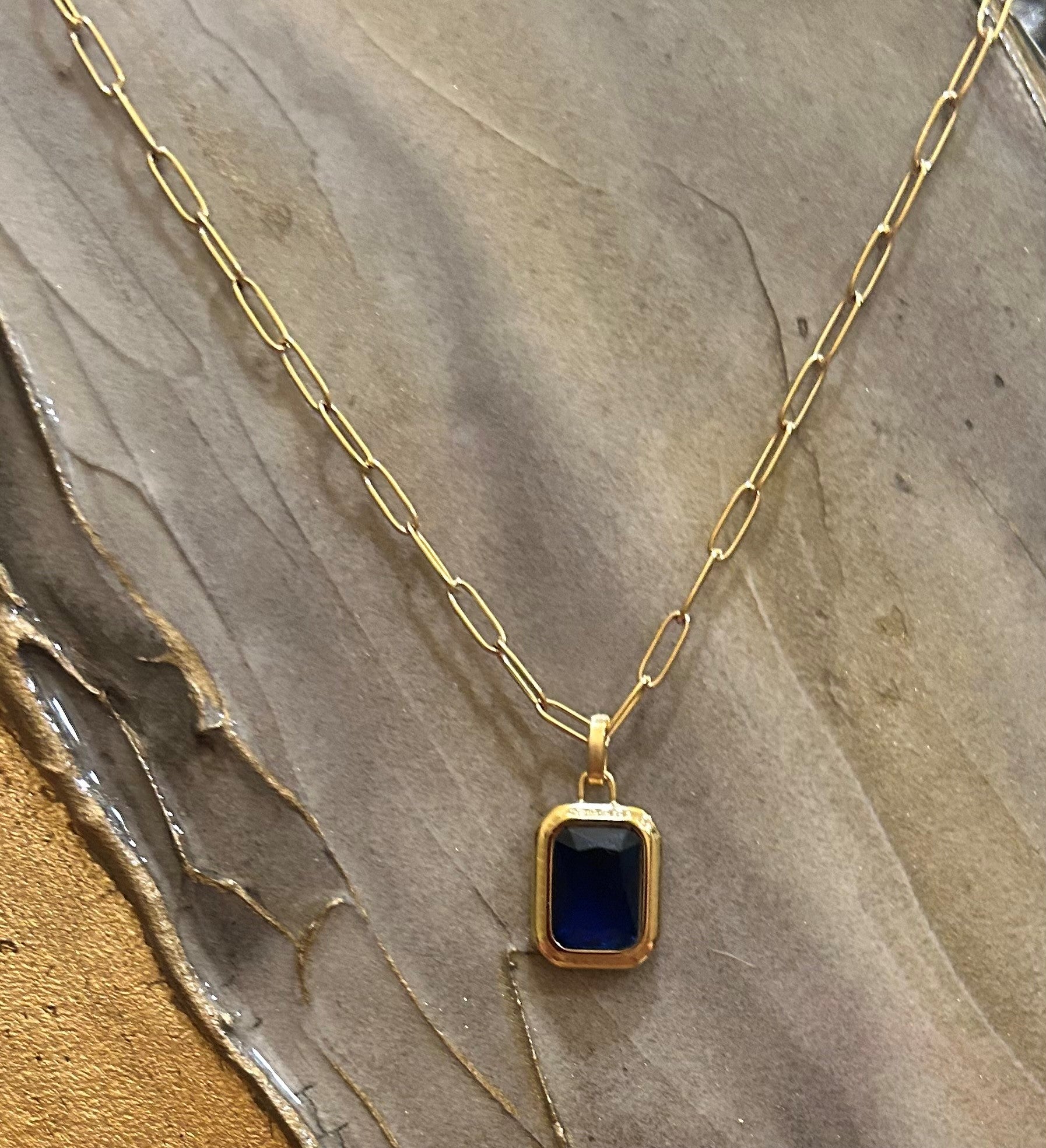Royal Blue & Gold Link Necklace
