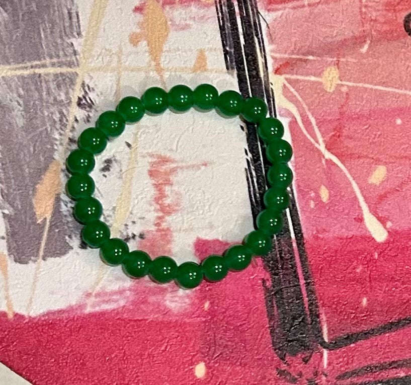 Jade green 7mm bead bracelet