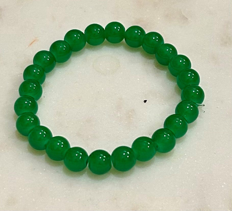 Jade green 7mm bead bracelet