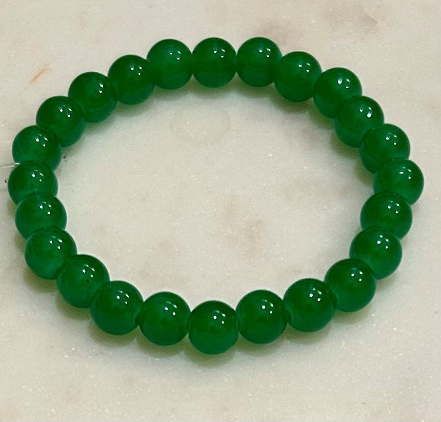 Jade green 7mm bead bracelet
