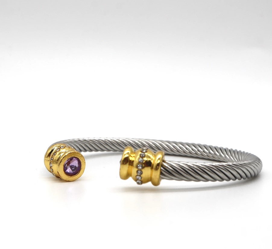Silver & Gold Cable Cuff Bracelet