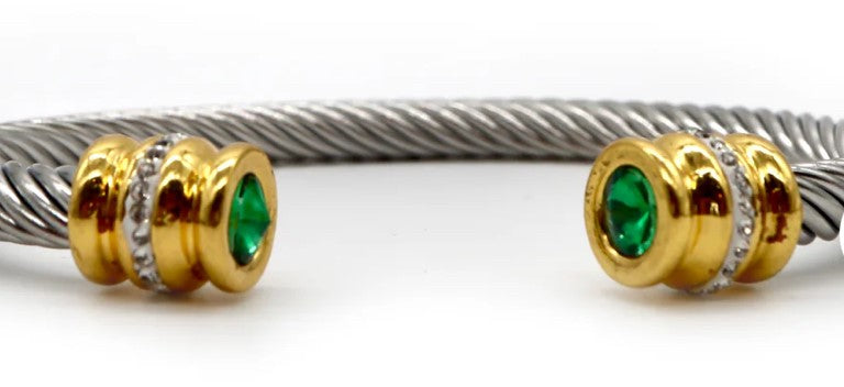 Silver & Gold Cable Cuff Bracelet