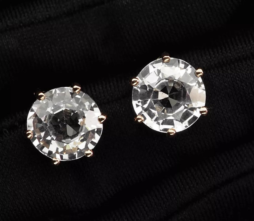 Colorless Sapphire 9.10ct Stud Earrings