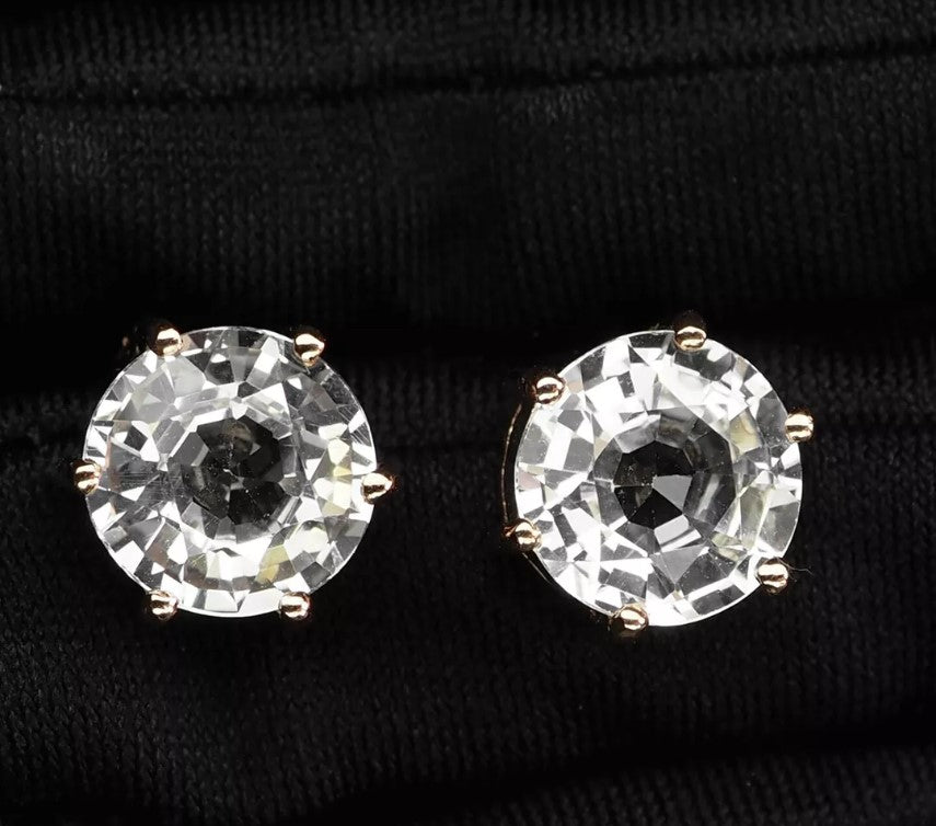 Colorless Sapphire 9.10ct Stud Earrings