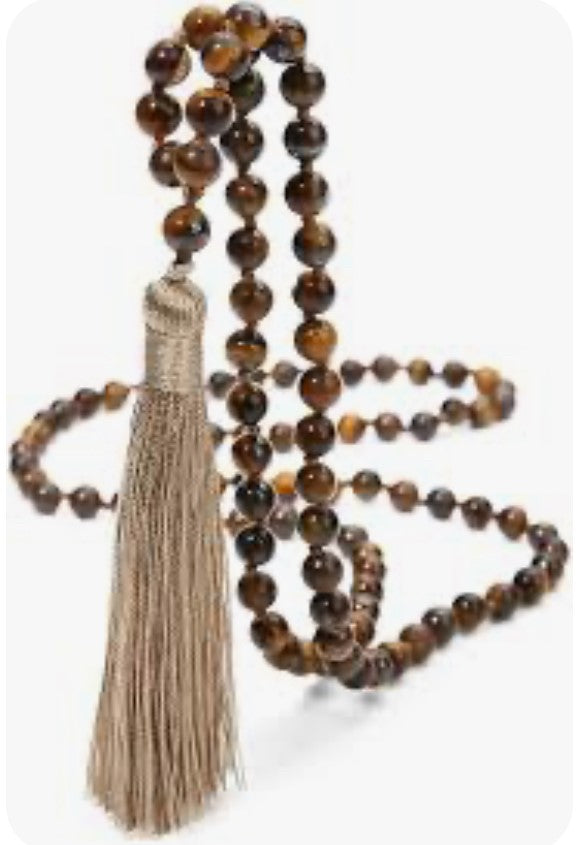 Birch & Cream Tassel Necklace