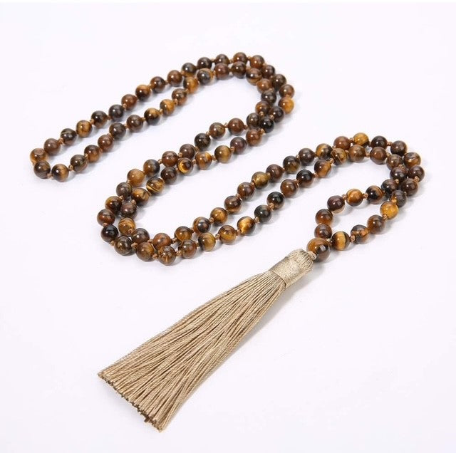 Birch & Cream Tassel Necklace