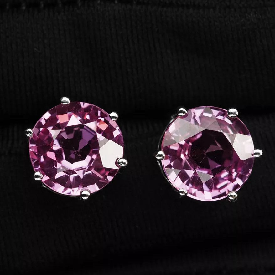 Bubblegum Hot Pink Sapphire Studs