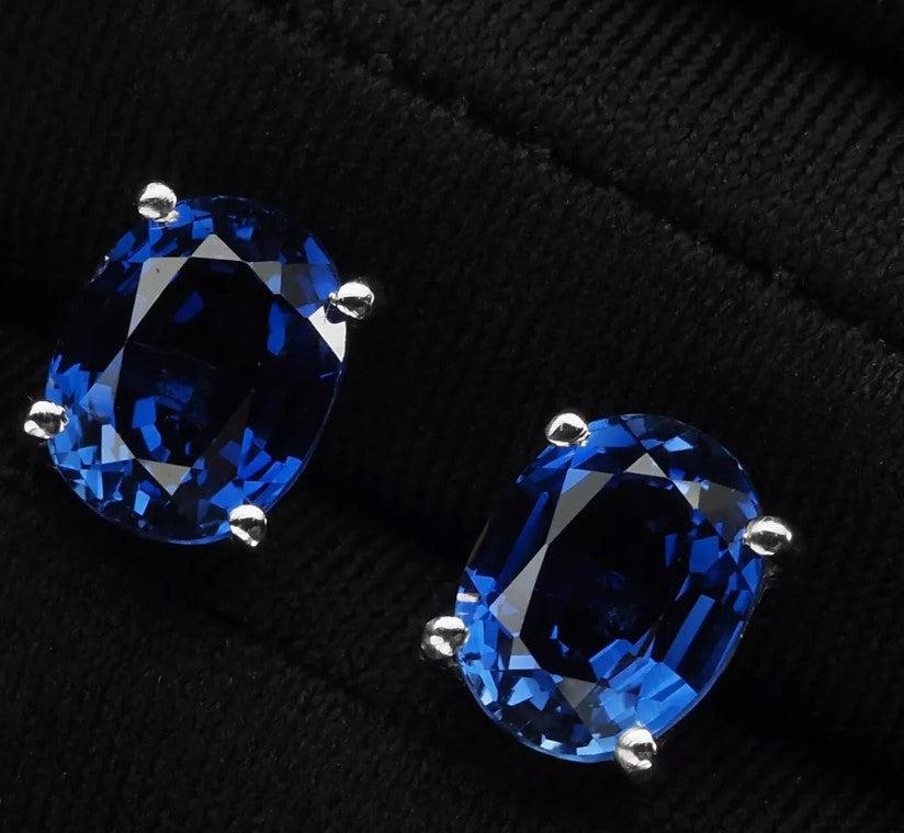 Royal Blue Sapphire 6.5ct Earrings