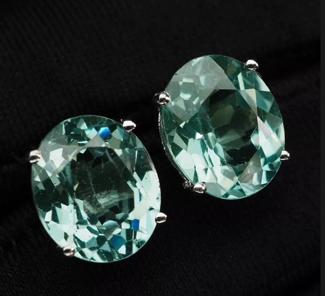 Mint Green Tourmaline 11.25ct Studs