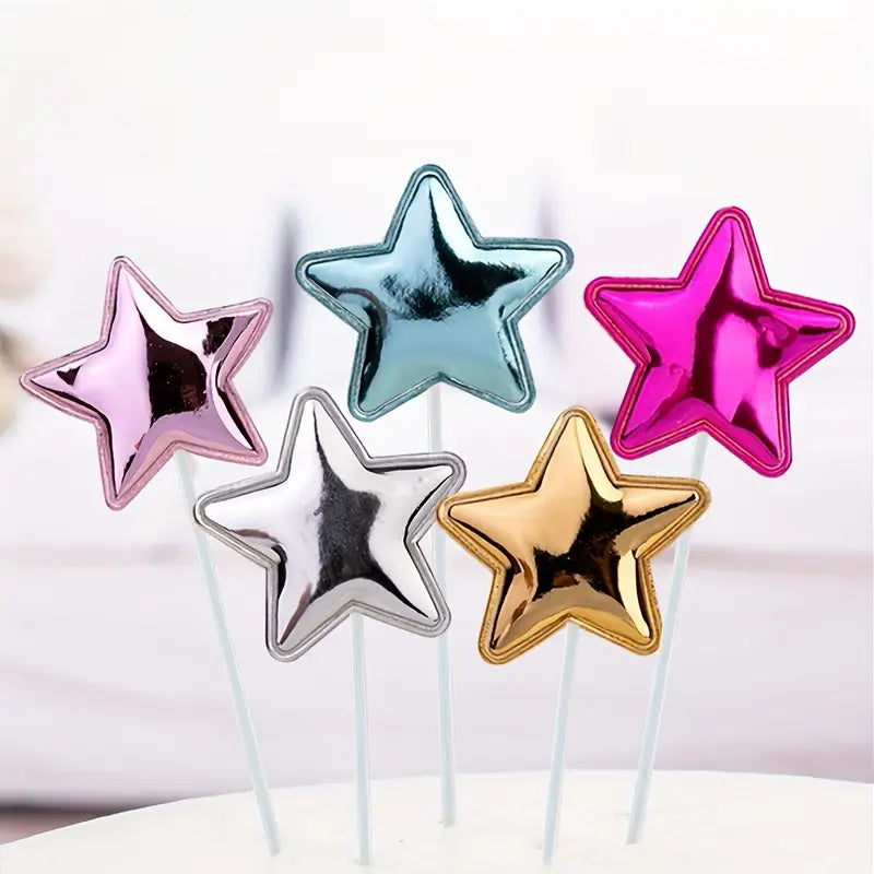 20pcs Sparkling Star Cake Topper Decorations