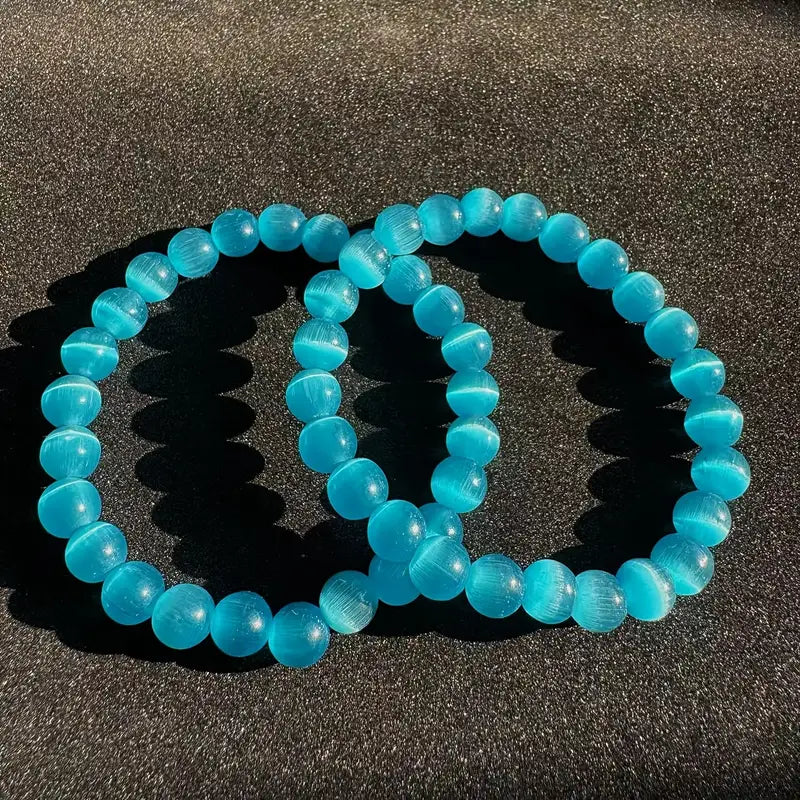 Sky Blue Cats Eye Stone Bracelet