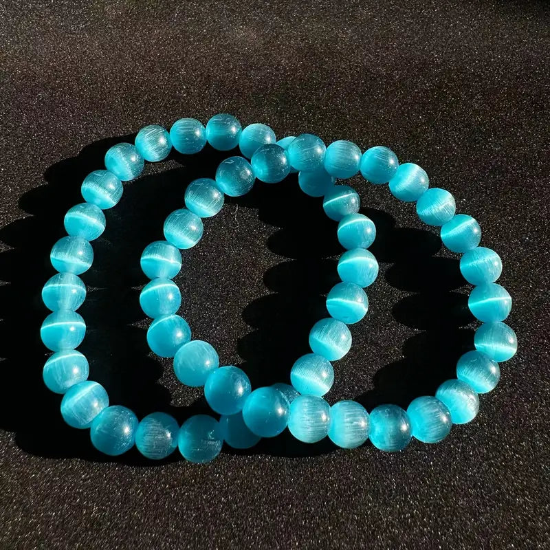 Sky Blue Cats Eye Stone Bracelet