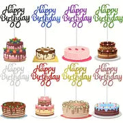 40pcs Glitter Happy Birthday Cake Toppers