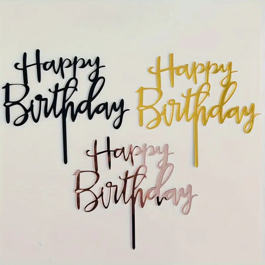 3pcs, Happy Birthday English Letter Cake Placard Happy Birthday Acrylic Cake