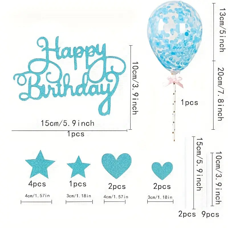 11pcs/set Happy Birthday Cake Toppers