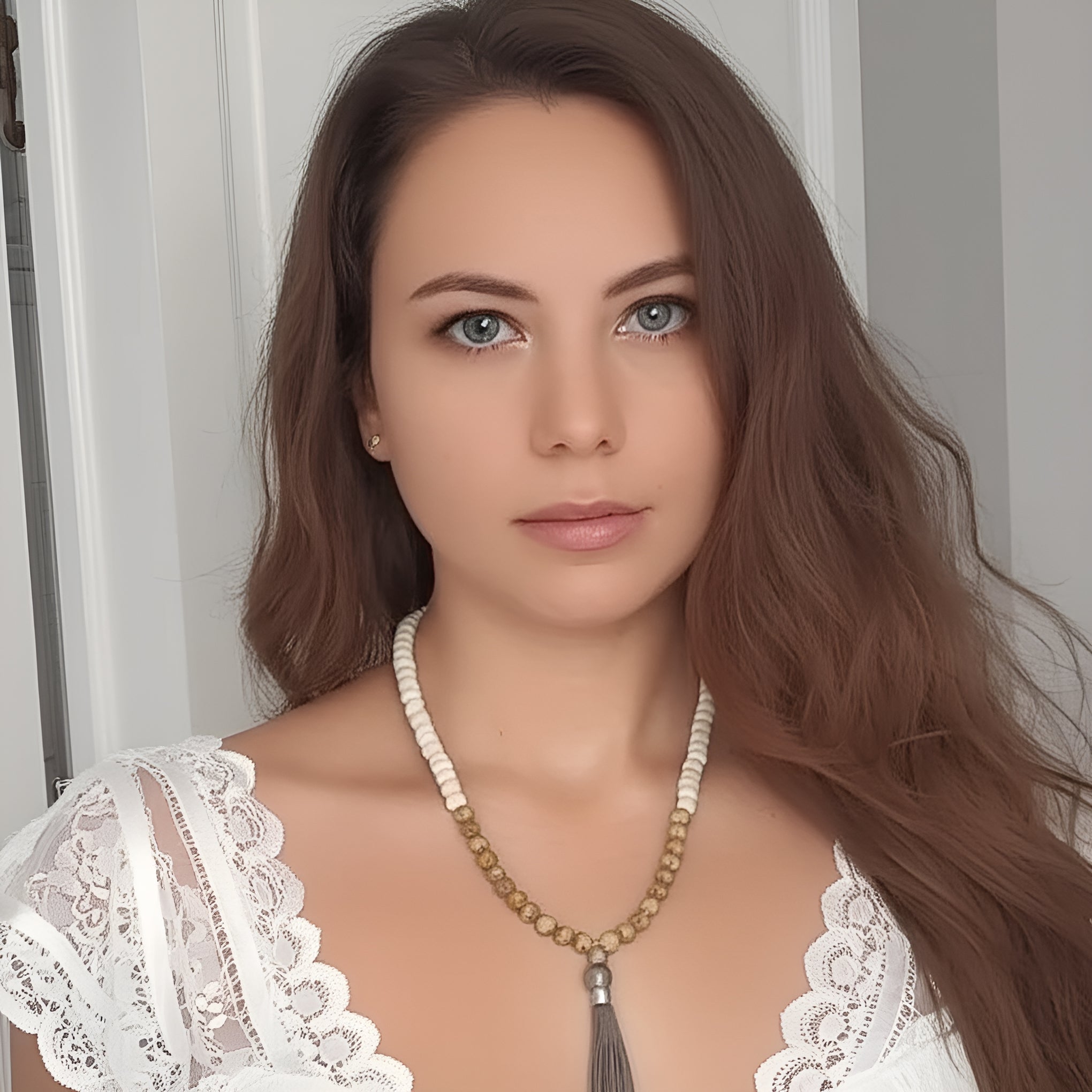 Birch & Cream Tassel Necklace
