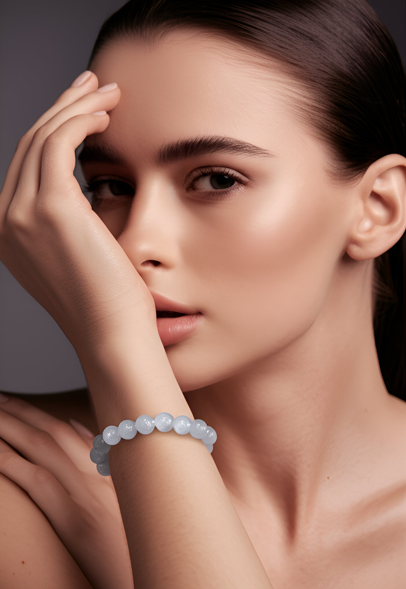 Chalcedony Beaded Bracelet
