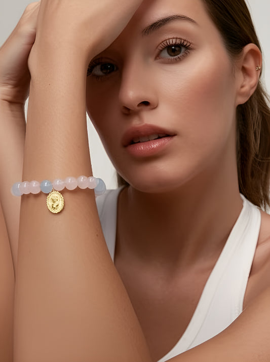 Chalcedony & Pink Natural Stone 7mm
