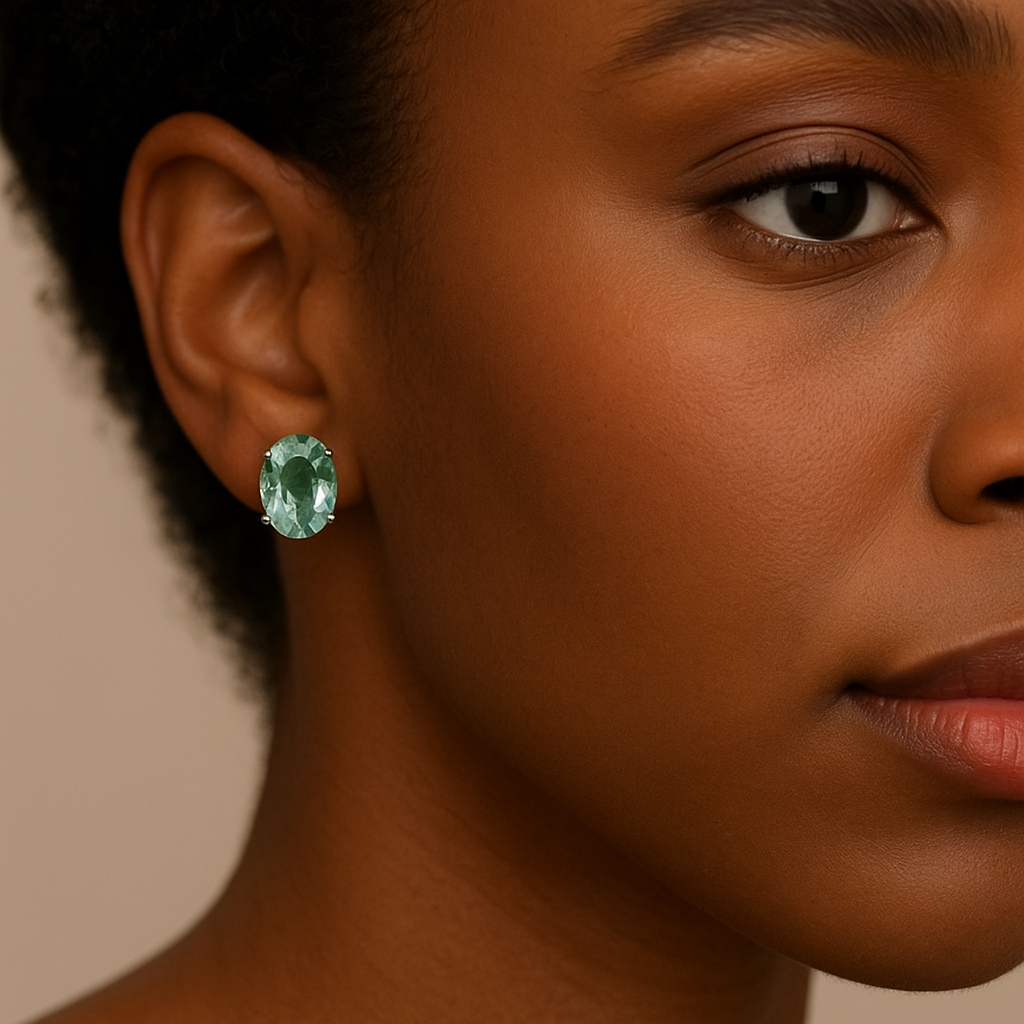 Mint Green Tourmaline 11.25ct Studs