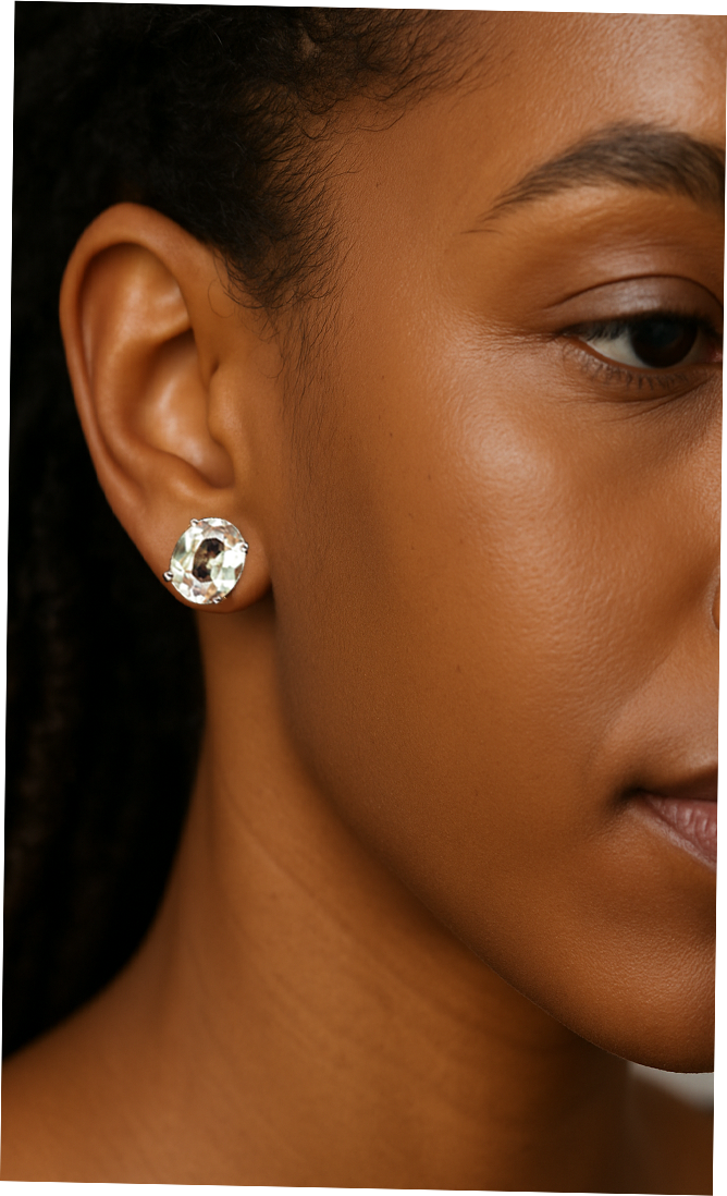 Peach Sapphire Oval Studs 7.5 ct