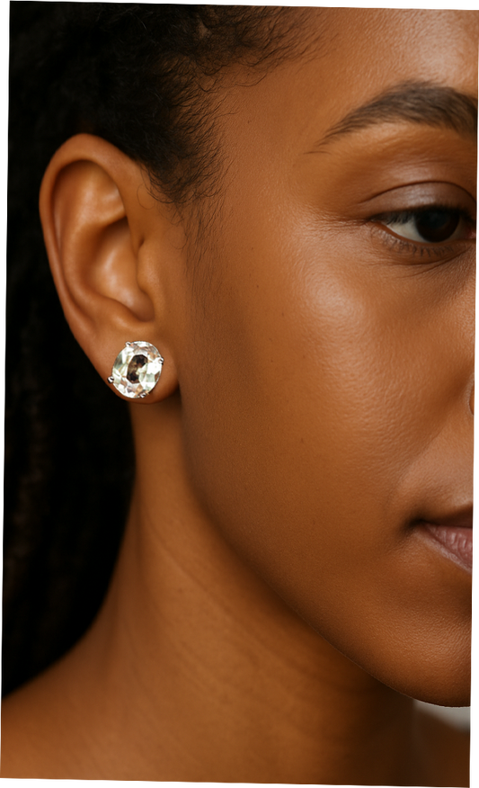 Peach Sapphire Oval Studs 7.5 ct