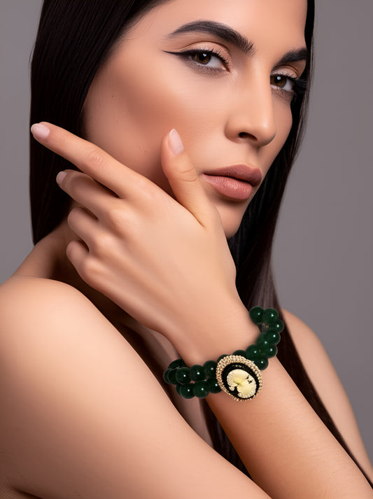 Malachite Stone With Green Tassel