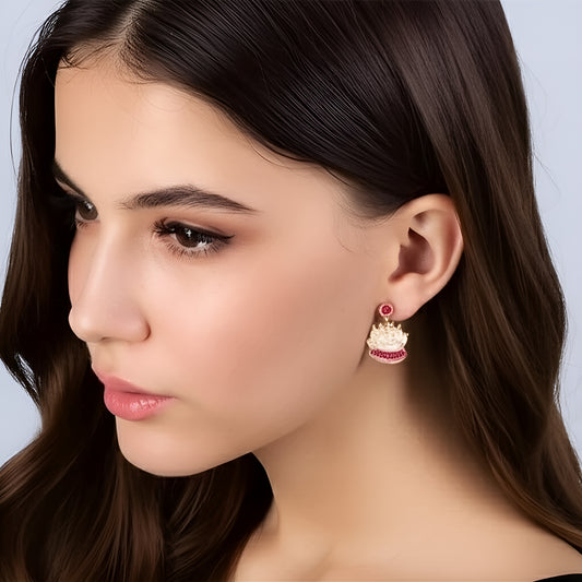 Pink & White Birthday Cake Earrings