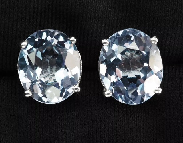 Powder Blue 8.92 ct Sapphire Studs