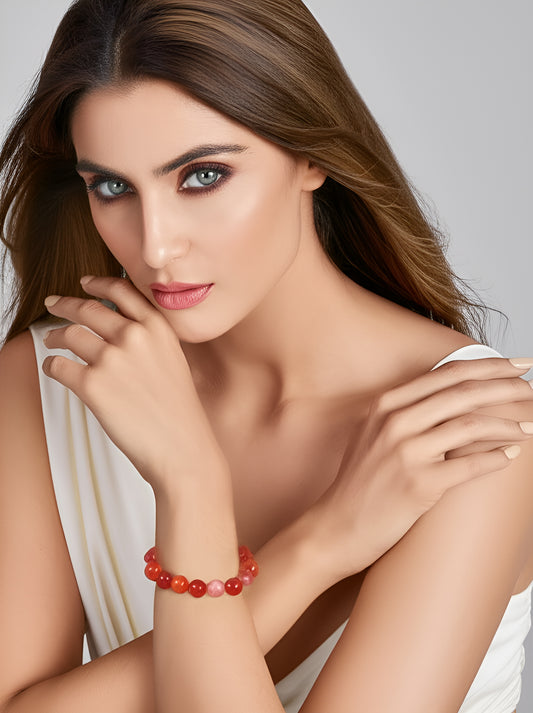Red Agate natural stone bracelet 10mm
