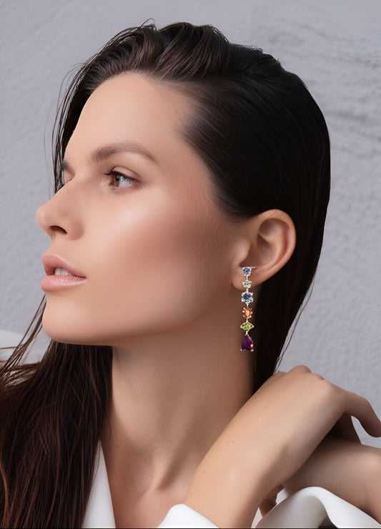 Six Stone Earrings