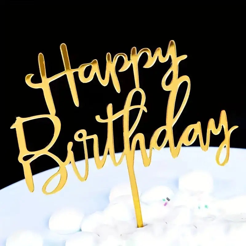 10Pcs/1 Pack, Happy Birthday Acrylic Cake Topper