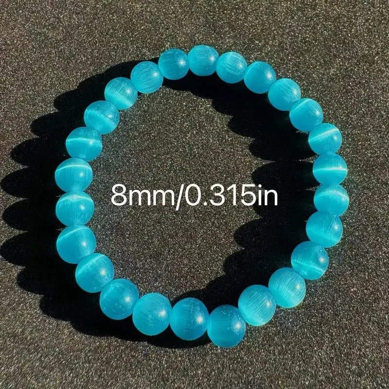 Sky Blue Cats Eye Stone Bracelet