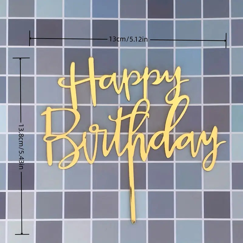 3pcs, Happy Birthday English Letter Cake Placard Happy Birthday Acrylic Cake