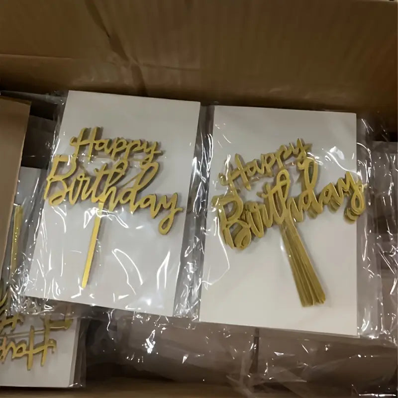 10Pcs/1 Pack, Happy Birthday Acrylic Cake Topper